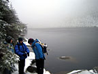 Kristin, Julie, and Ulla at Kinsman Pond